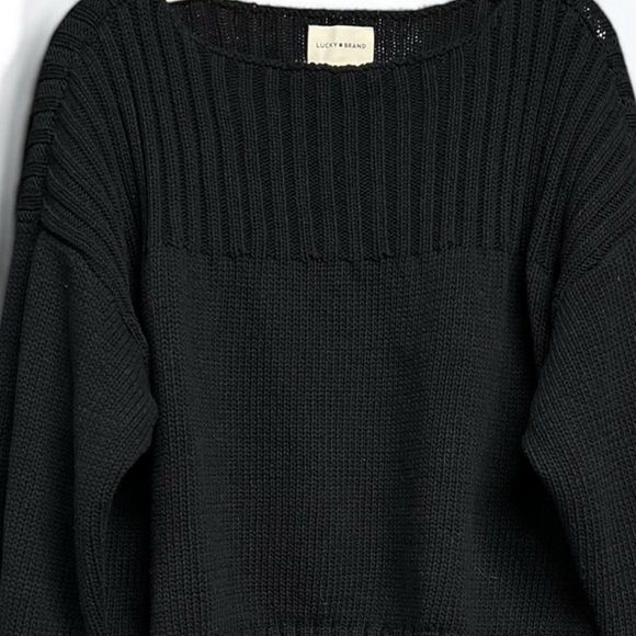 🌻LUCKY BRAND Black Textured Pullover Sweater Size XL - Picture 5 of 11